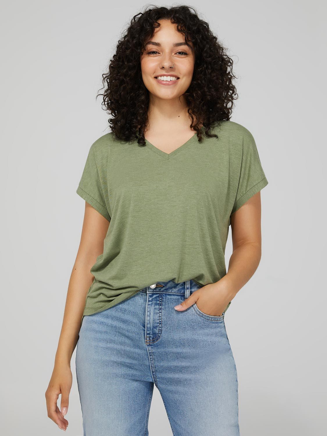 Short Cuffed Dolman Sleeve Top sold by Suzy Shier product image thumbnail 2