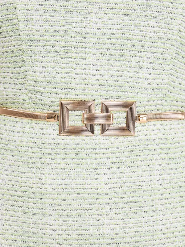 Gold Stretch Belt With Double Square Buckle sold by Suzy Shier