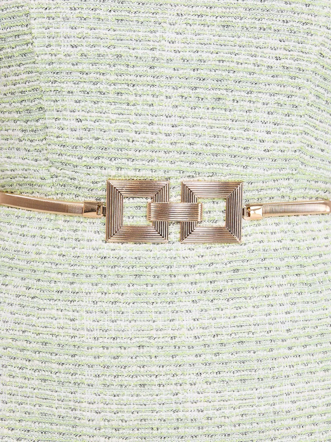 Gold Stretch Belt With Double Square Buckle sold by Suzy Shier