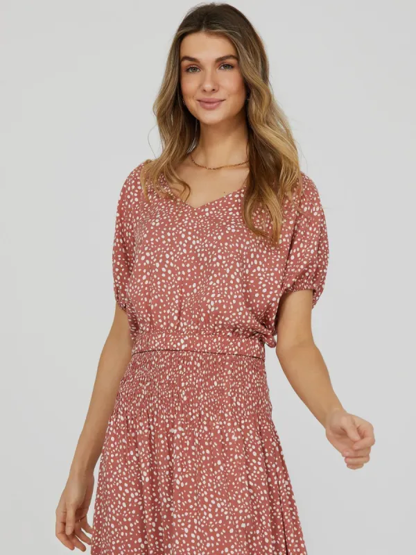 Cropped V-Neck Printed Top sold by Suzy Shier