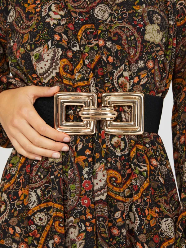 Elastic Belt With Chunky Square Buckle sold by Suzy Shier