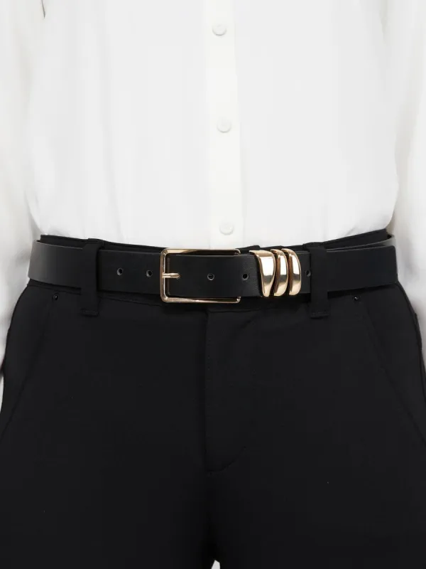 Gold Rectangle Buckle Belt sold by Suzy Shier