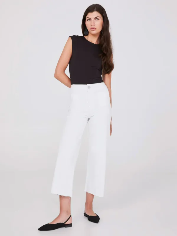 Cropped Raw Edge High-Rise Jeans sold by Suzy Shier