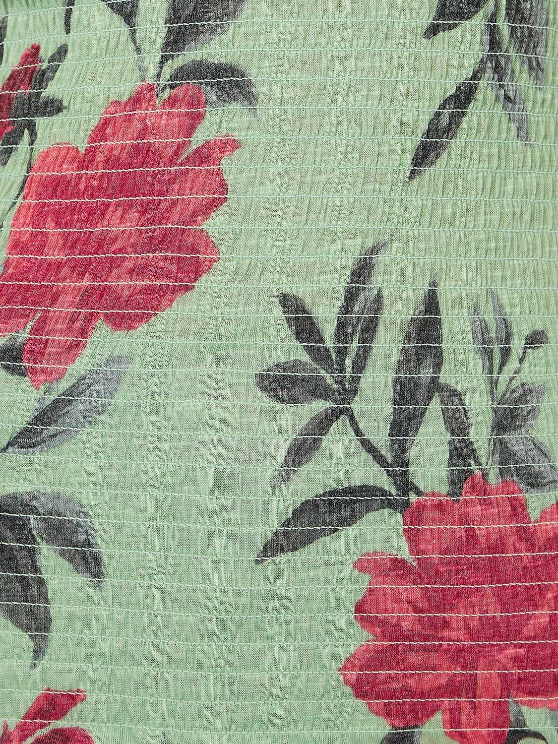 Printed Smocked V-Neck Top sold by Suzy Shier product image thumbnail 6