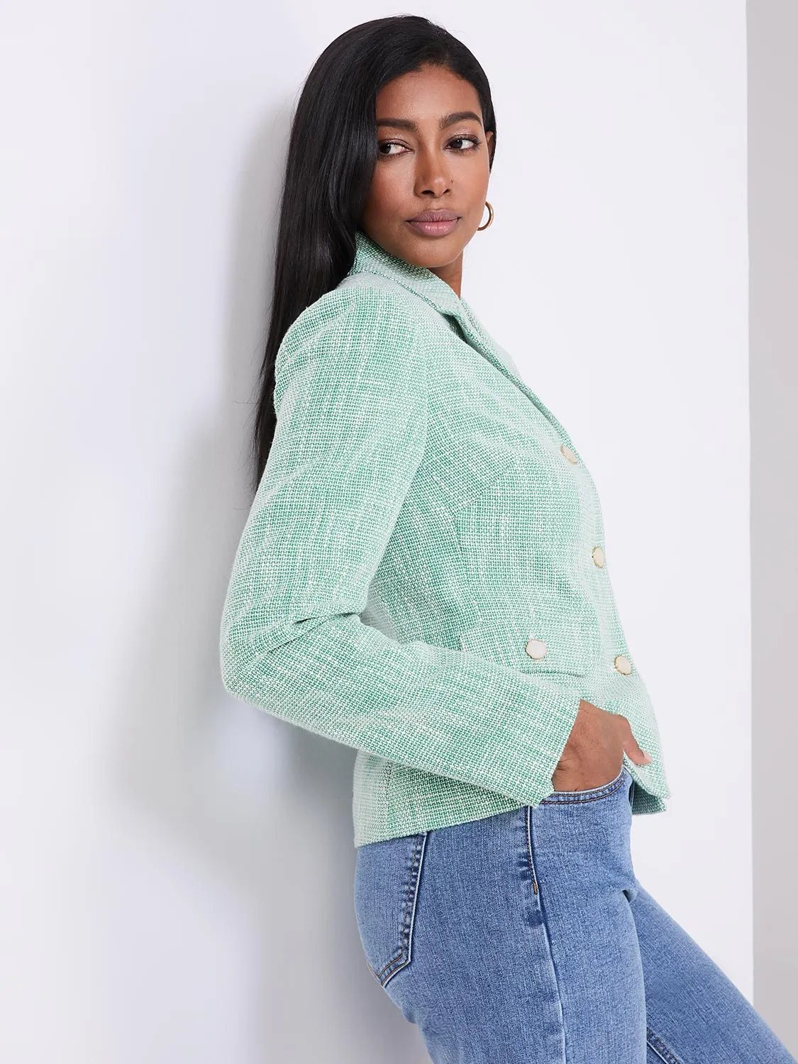 3-Button Boucle Blazer sold by Suzy Shier product image thumbnail 5