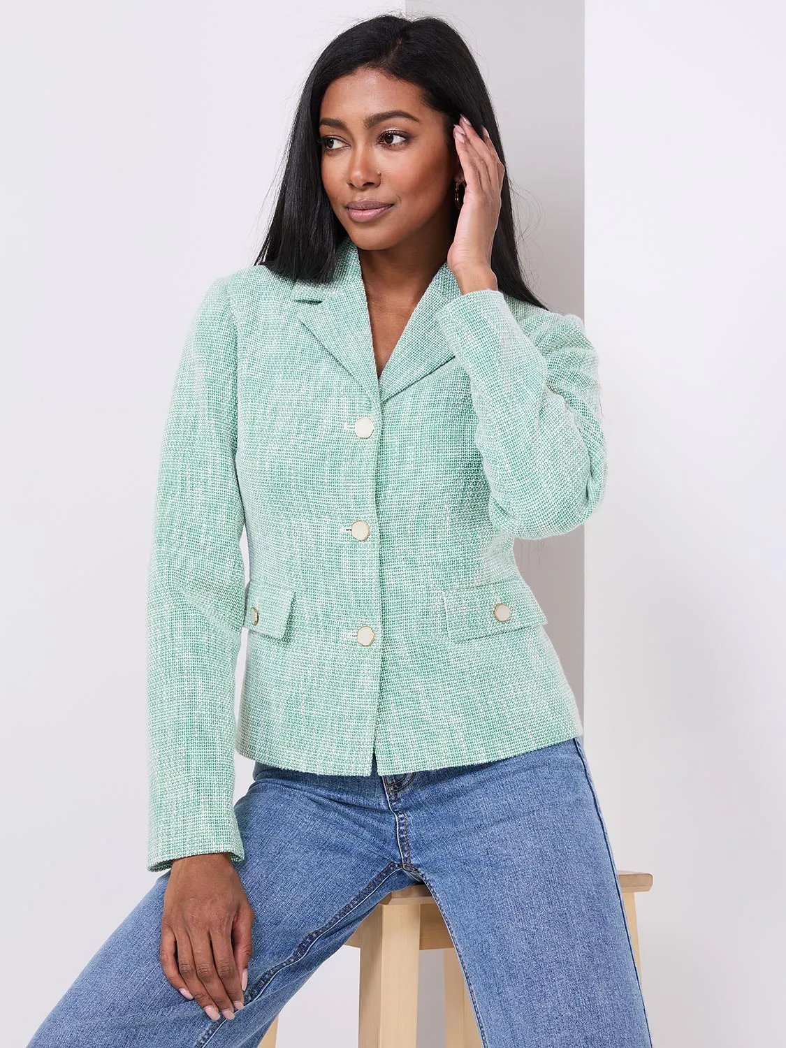 3-Button Boucle Blazer sold by Suzy Shier product image thumbnail 4