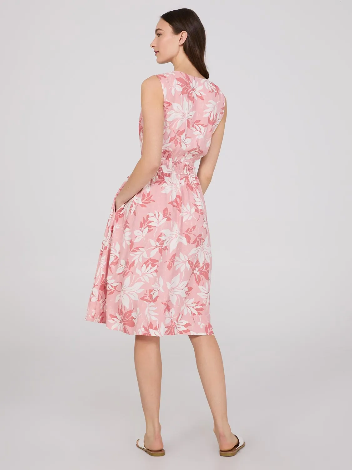 Floral Print Midi Dress With Smocked Details sold by Suzy Shier product image thumbnail 5