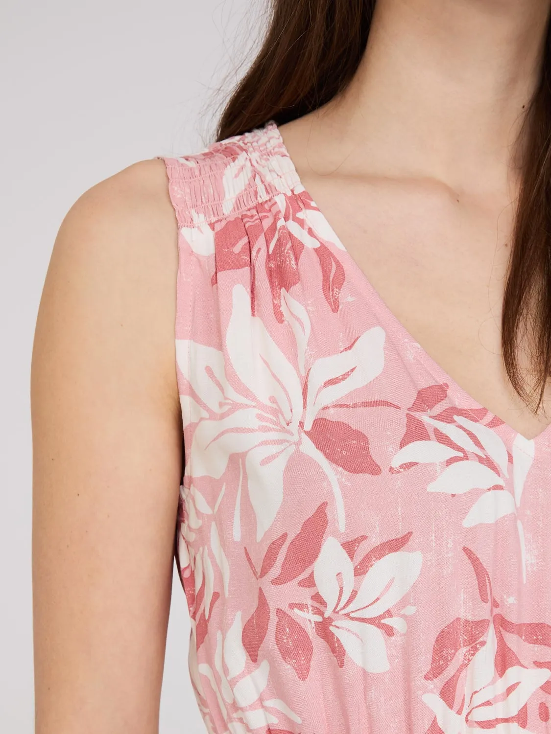 Floral Print Midi Dress With Smocked Details sold by Suzy Shier product image thumbnail 4