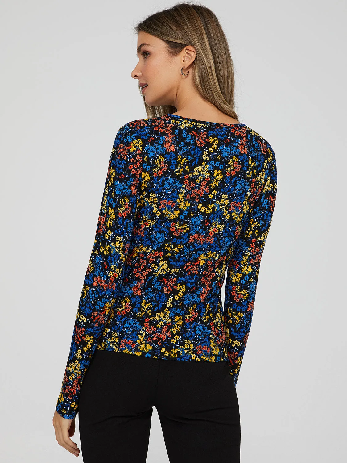 Floral Print Keyhole Front Top sold by Suzy Shier product image thumbnail 4