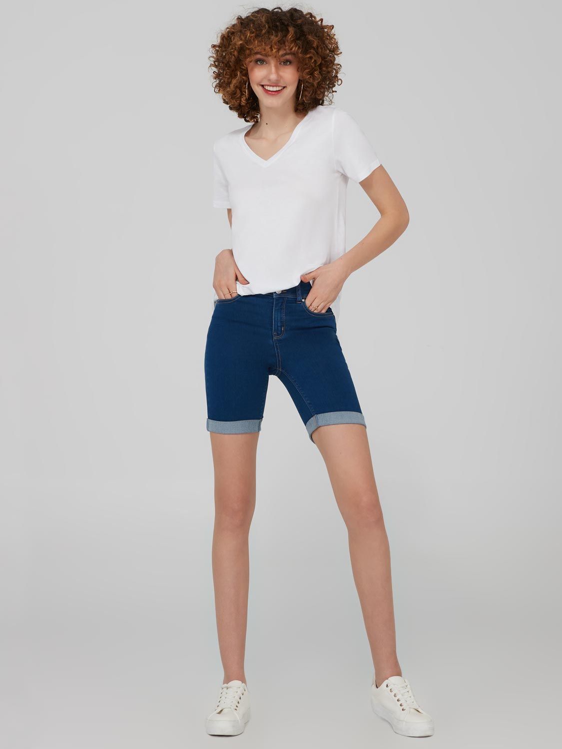 High Rise Bermuda Jean Shorts sold by Suzy Shier product image thumbnail 5