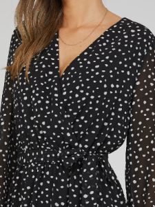 Printed Crossover Chiffon Dress sold by Suzy Shier