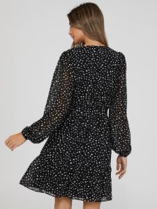 Printed Crossover Chiffon Dress sold by Suzy Shier