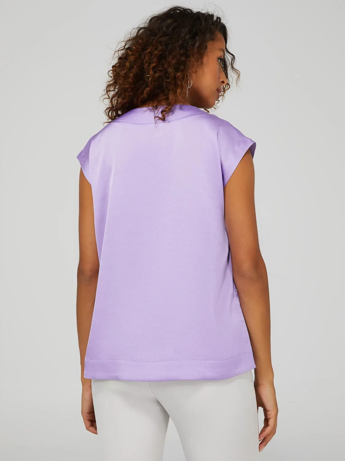 Textured Satin V-Neck Top sold by Suzy Shier product image thumbnail 5