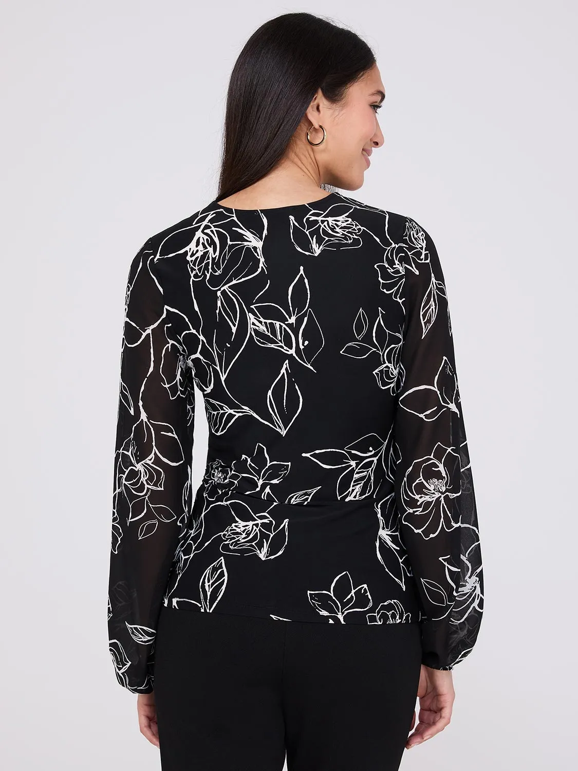 Floral Print Chiffon Ruched Top sold by Suzy Shier product image thumbnail 5