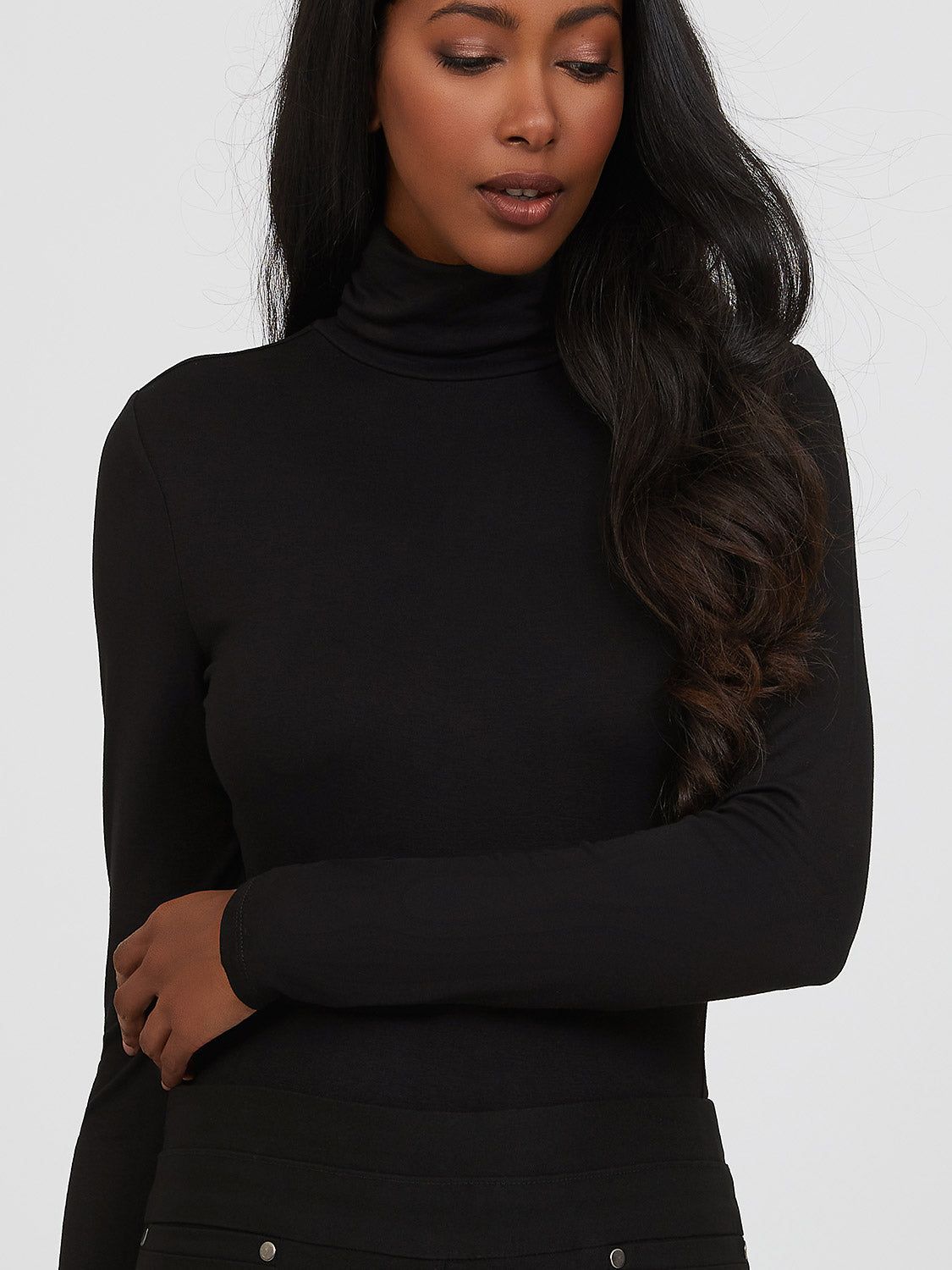Long Sleeve Turtleneck Jersey Knit Top sold by Suzy Shier product image thumbnail 2