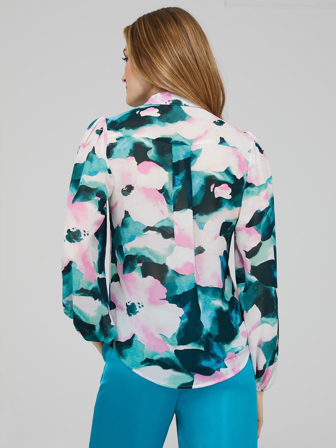 Floral Print Button-Up Blouse sold by Suzy Shier product image thumbnail 4