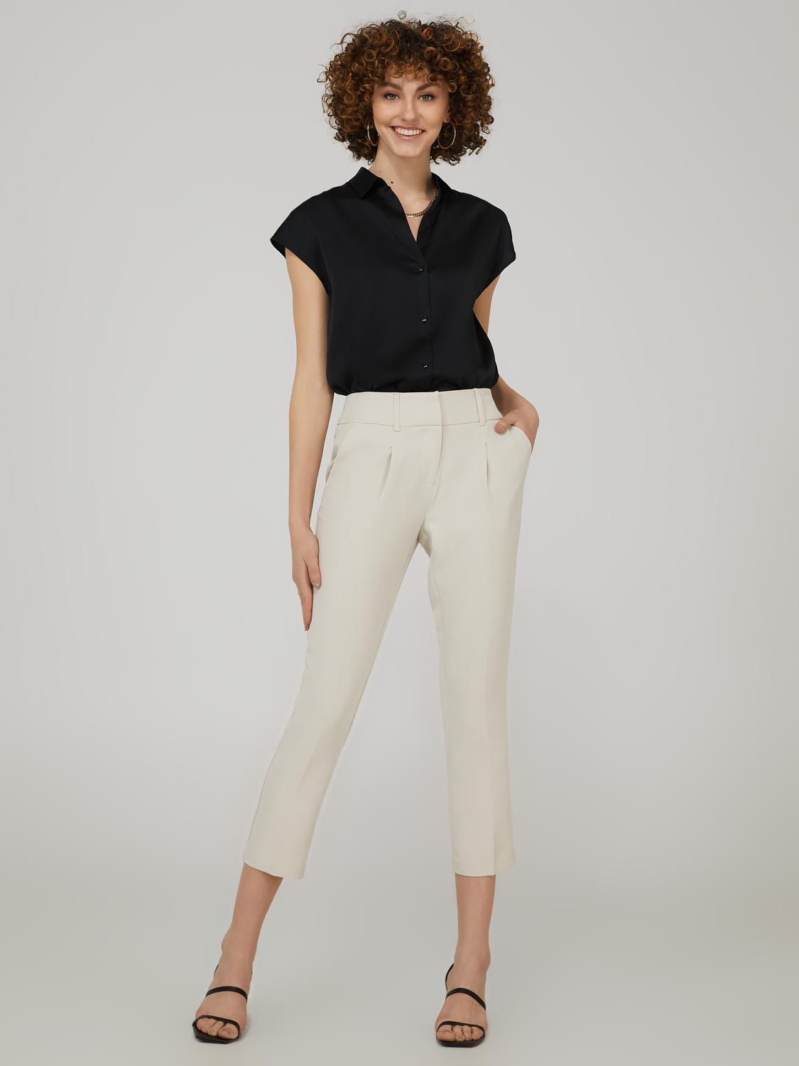 Pleated Front Trousers With Pockets sold by Suzy Shier