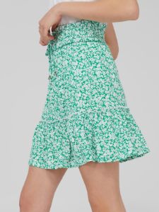 2-Tier Smocked Mini Skirt sold by Suzy Shier