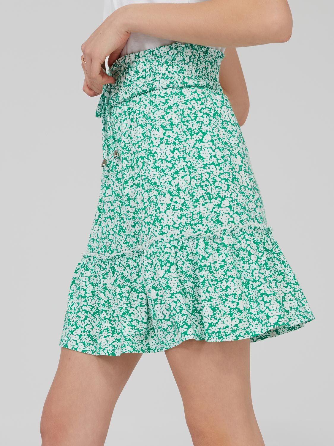 2-Tier Smocked Mini Skirt sold by Suzy Shier product image thumbnail 3