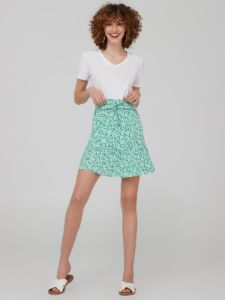 2-Tier Smocked Mini Skirt sold by Suzy Shier