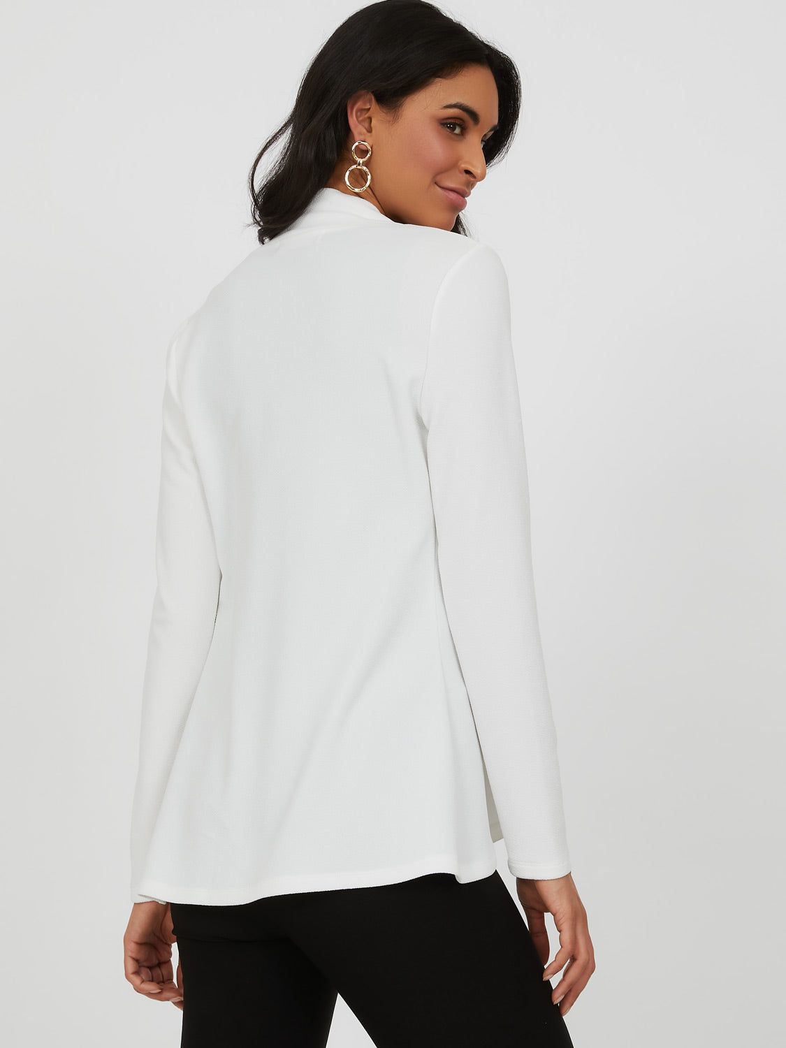 Long Sleeve Open Front Woven Blazer sold by Suzy Shier product image thumbnail 8