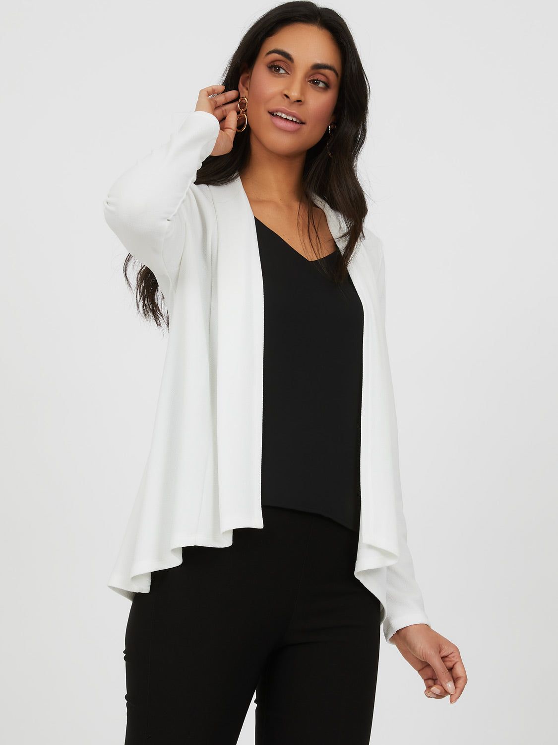 Long Sleeve Open Front Woven Blazer sold by Suzy Shier product image thumbnail 5