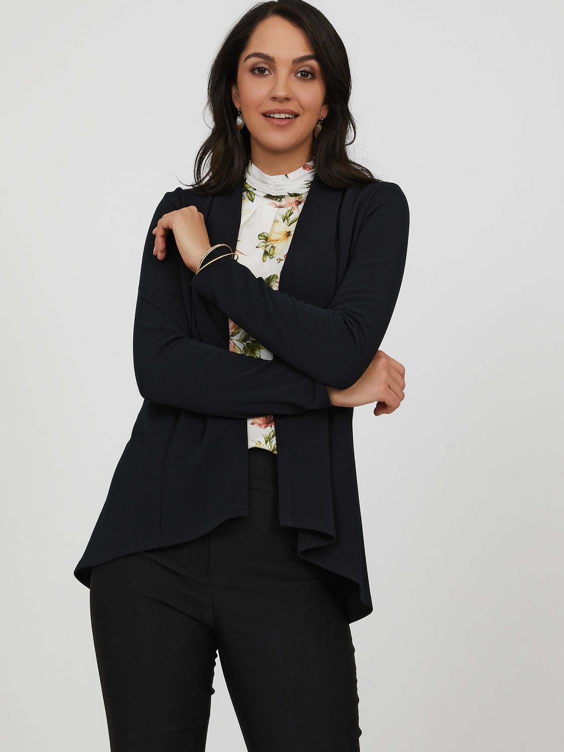 Long Sleeve Open Front Woven Blazer sold by Suzy Shier product image thumbnail 2