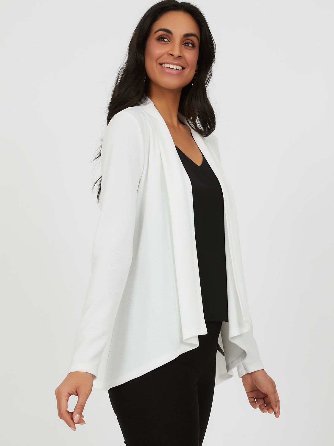 Long Sleeve Open Front Woven Blazer sold by Suzy Shier product image thumbnail 7