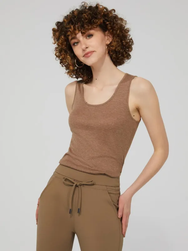 Jersey Ribbed Scoop Neck Tank Top sold by Suzy Shier