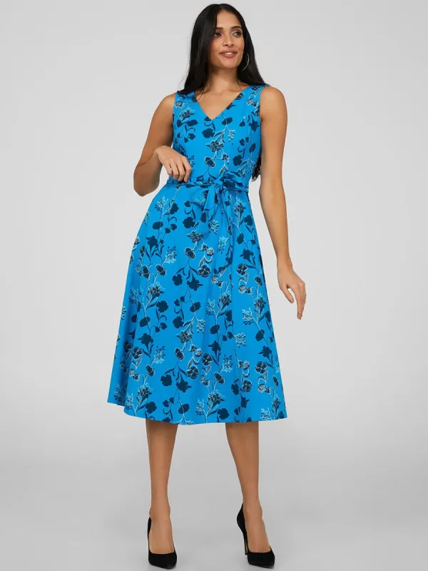 Printed A-Line Skirt Dress With Side Pockets sold by Suzy Shier