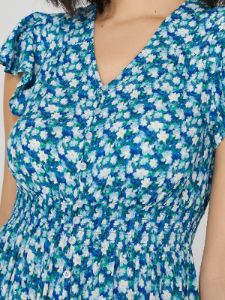 Floral Print Button-Front Maxi Dress With Smocked Waist sold by Suzy Shier