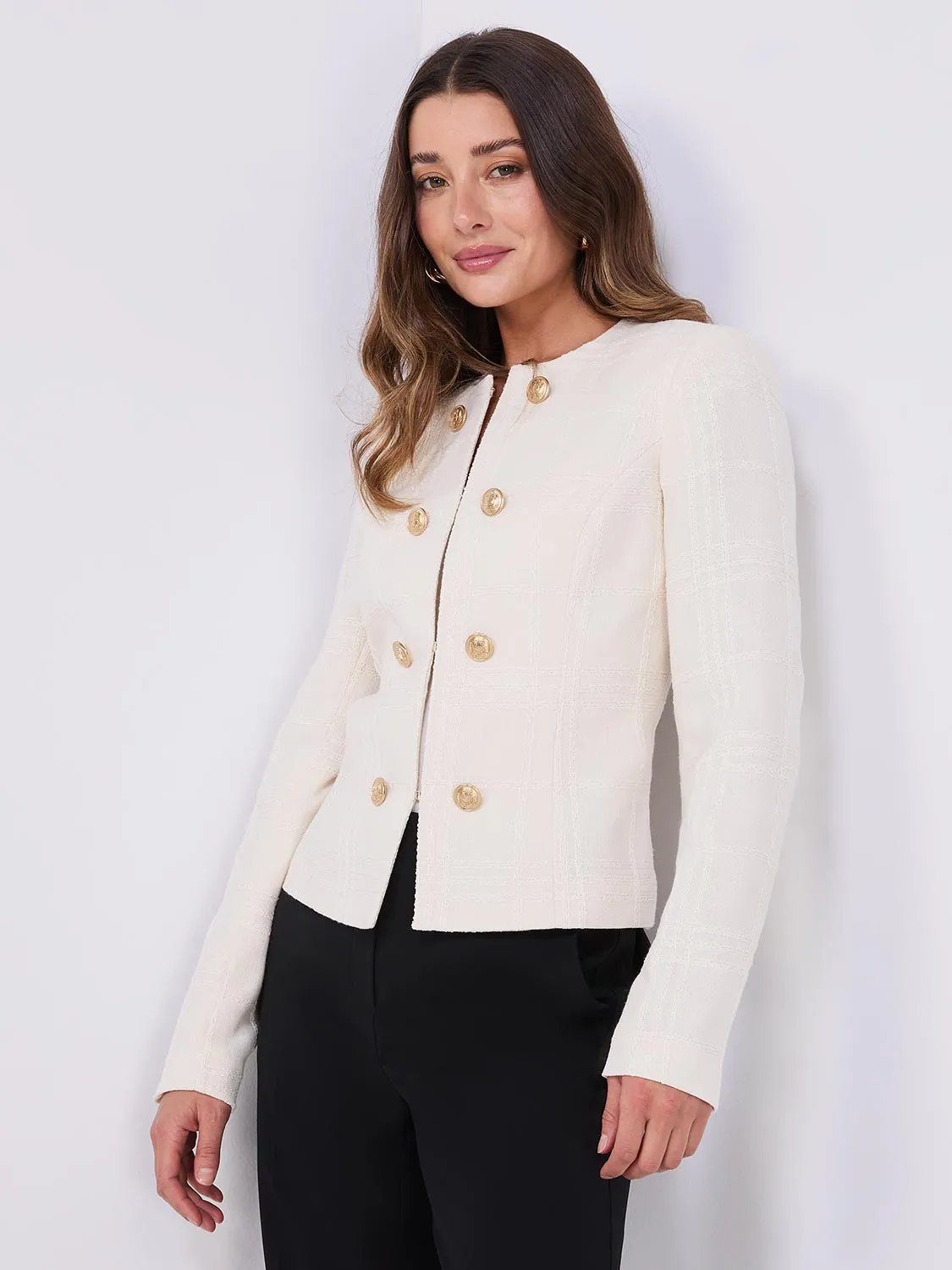Boucle Blazer With Gold Buttons sold by Suzy Shier product image thumbnail 4