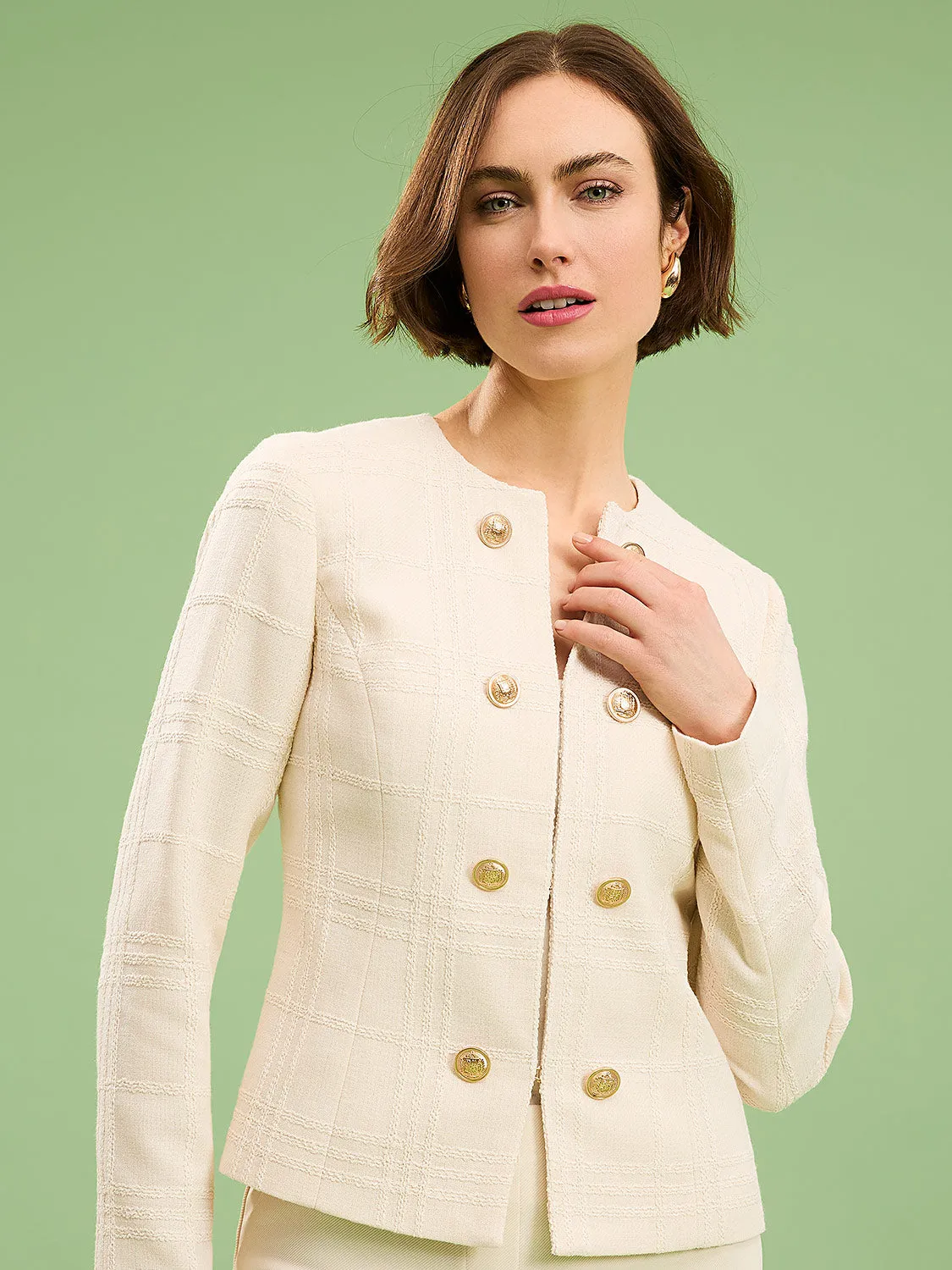 Boucle Blazer With Gold Buttons sold by Suzy Shier product image thumbnail 2