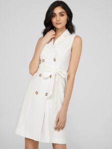 Linen Sleeveless Double-Breasted Blazer Dress sold by Suzy Shier