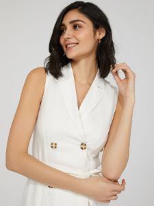Linen Sleeveless Double-Breasted Blazer Dress sold by Suzy Shier
