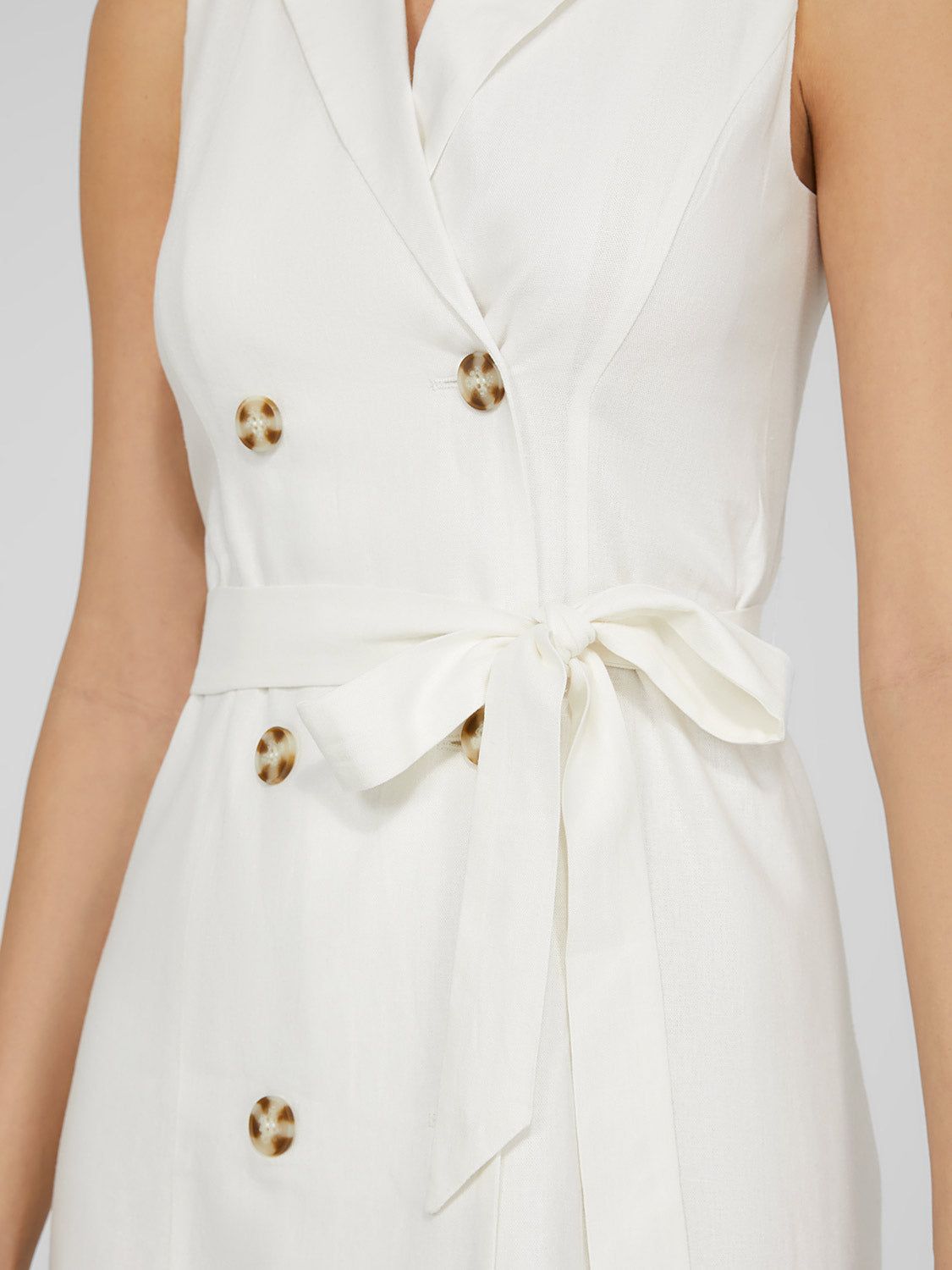 Linen Sleeveless Double-Breasted Blazer Dress sold by Suzy Shier product image thumbnail 6