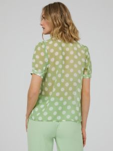 Polka Dot Chiffon Tie Neck Top sold by Suzy Shier