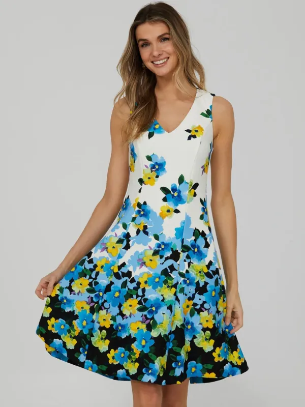 Printed Scuba Dress With Side Pockets sold by Suzy Shier