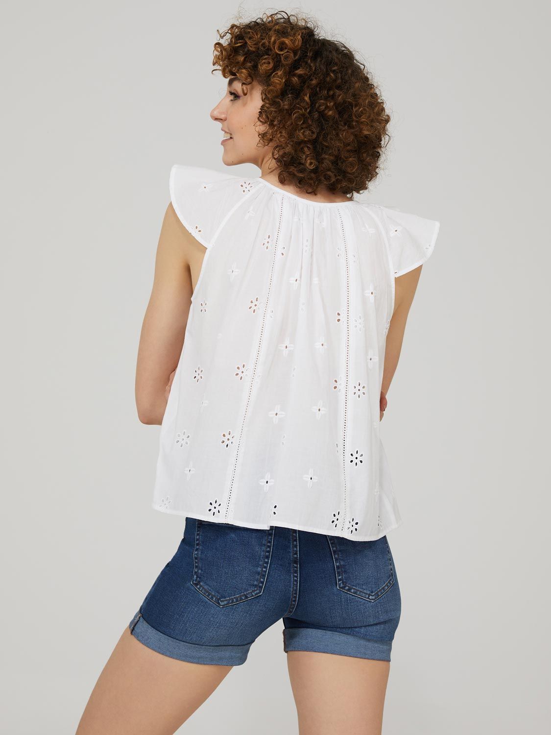 Eyelet Flutter Shoulder Top sold by Suzy Shier product image thumbnail 11
