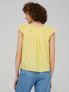 Eyelet Flutter Shoulder Top sold by Suzy Shier