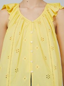 Eyelet Flutter Shoulder Top sold by Suzy Shier