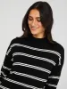 Striped Mock Neck High-Low Sweater sold by Suzy Shier