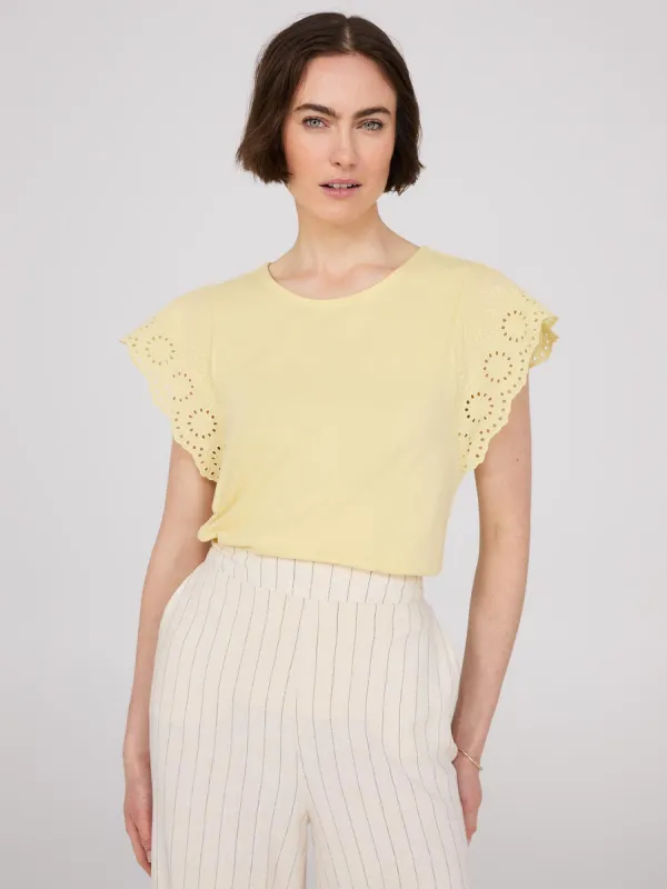 Embroidered Short Sleeve Top sold by Suzy Shier
