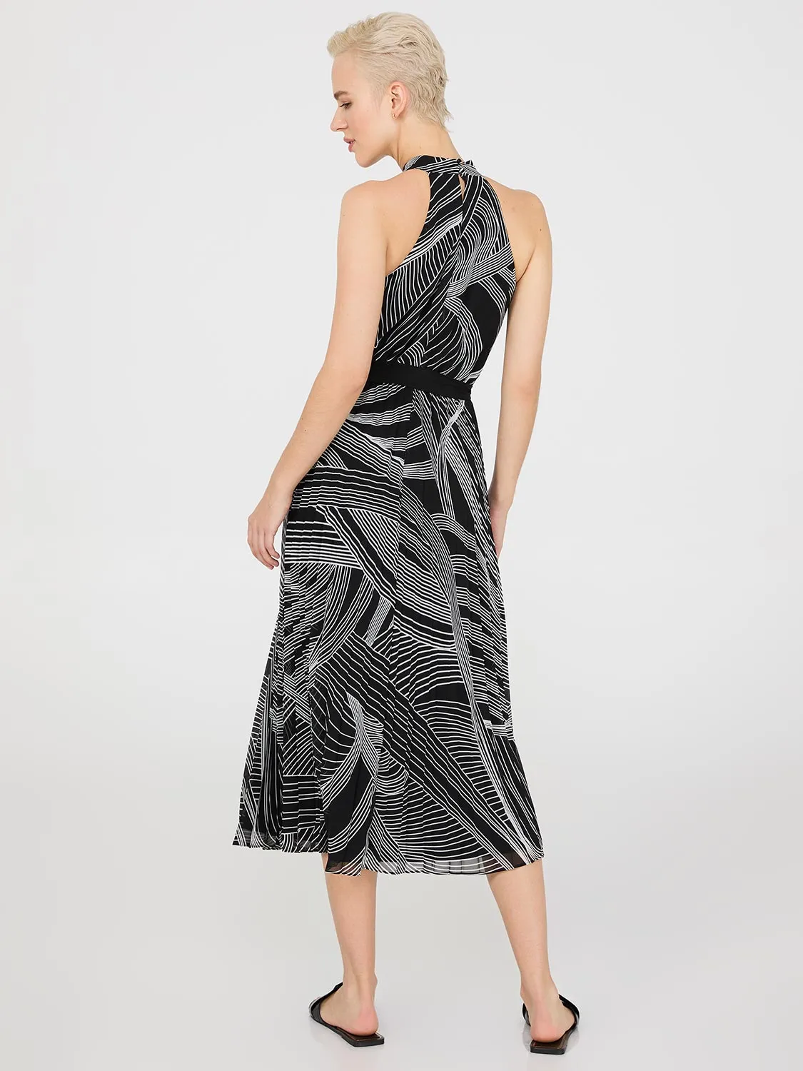 Swirl Print Halter Neck Chiffon Midi Dress sold by Suzy Shier product image thumbnail 3