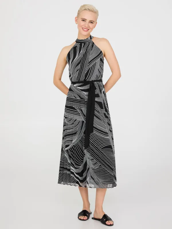 Swirl Print Halter Neck Chiffon Midi Dress sold by Suzy Shier
