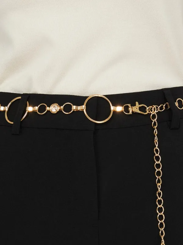 Rhinestone Gold Chain Belt sold by Suzy Shier