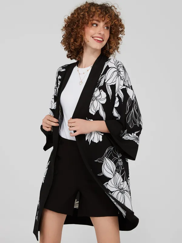 Printed 3/4 Sleeve Kimono sold by Suzy Shier