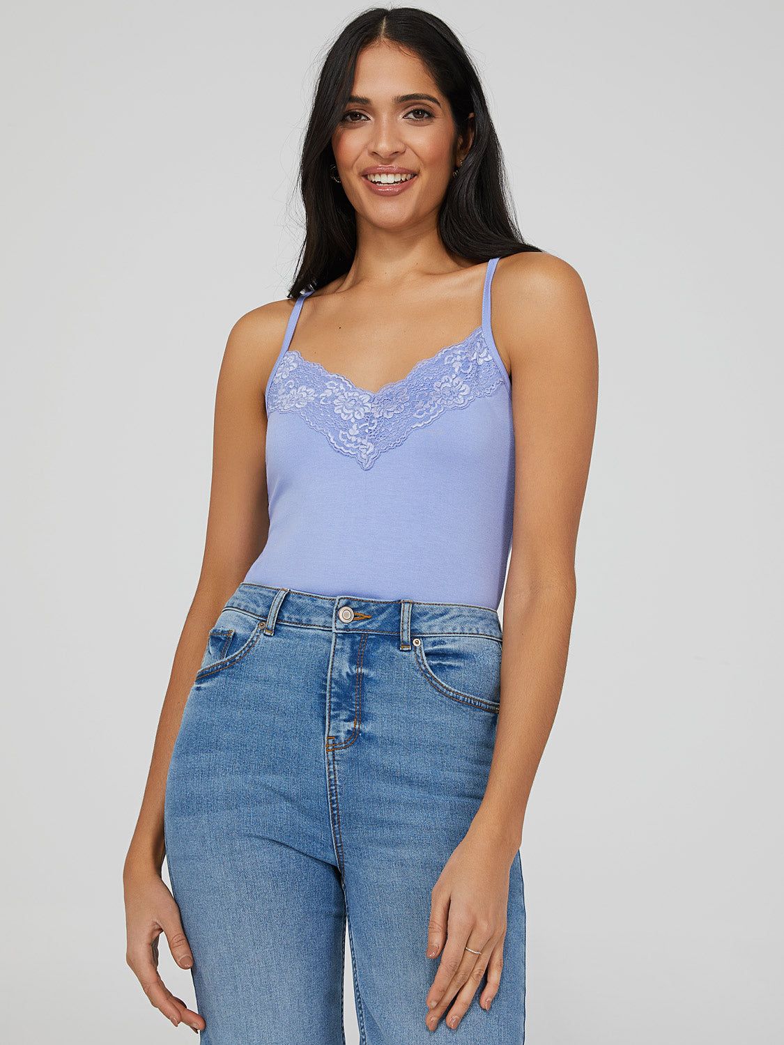 Lace Trim V-Neck Tank Top sold by Suzy Shier product image thumbnail 3