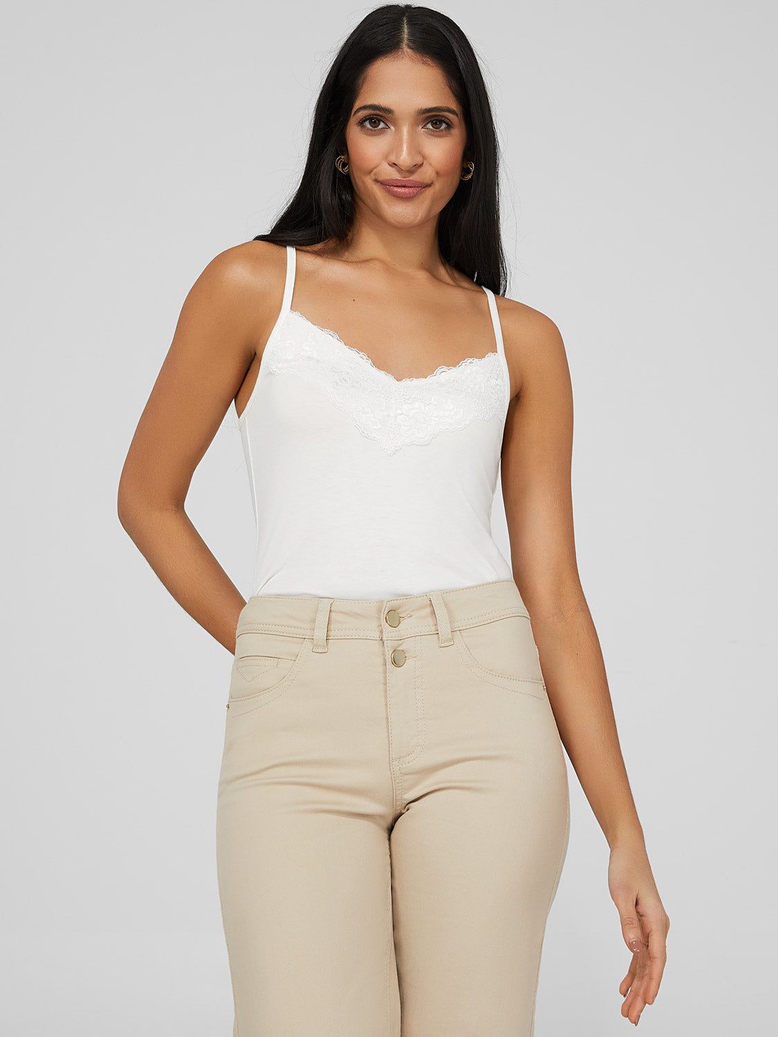 Lace Trim V-Neck Tank Top sold by Suzy Shier product image thumbnail 20