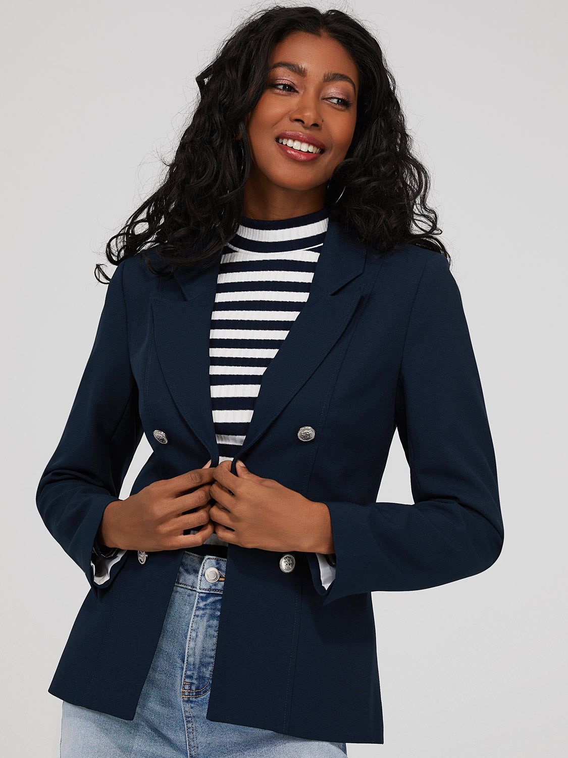 Faux Double-Breasted Blazer sold by Suzy Shier product image thumbnail 3